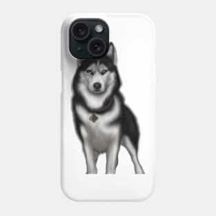 Cute Siberian Husky Drawing Phone Case