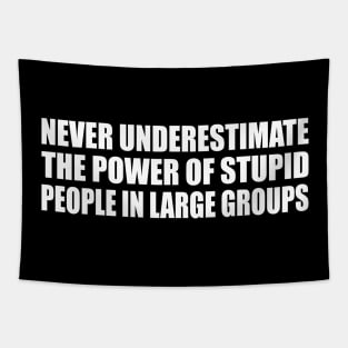 Never underestimate the power of stupid people in large groups Tapestry