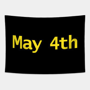 May 4th Typography in Yellow Text Tapestry