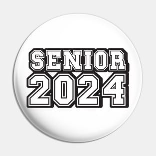 Retro Black tipography Senior 2024 Sport Old Graduation Pin