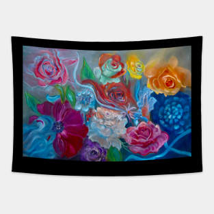 Floral Collage Tapestry