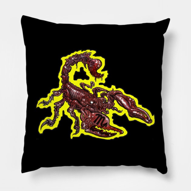 Zombie Art : ZOMBIE ZODIAC HORRORSCOPE (Scorpio) T-Shirt Pillow by rsacchetto