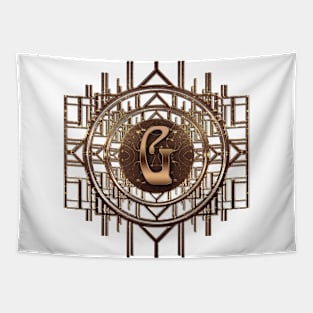 g lettering alphabet luxury gifts in antique golden jugendstil design Tapestry