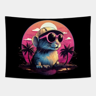 Retro Wave Gerbil Tapestry