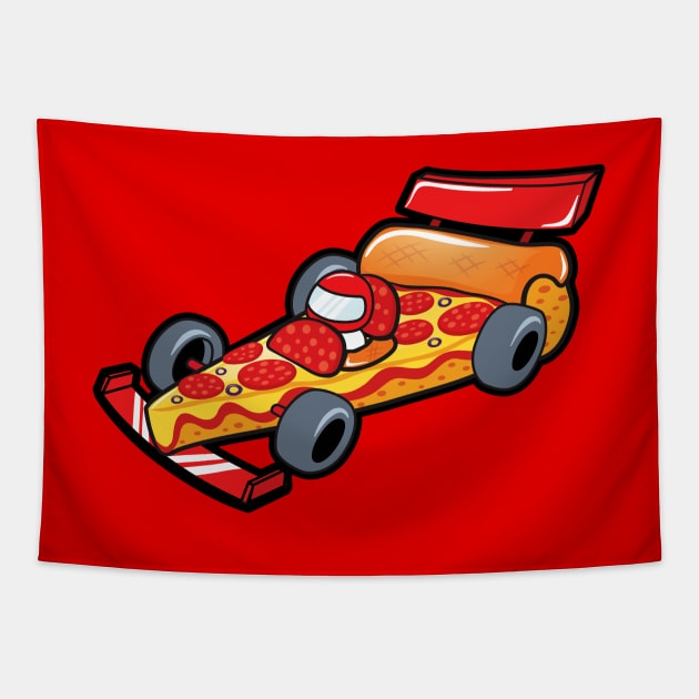 Pizza Racer Tapestry by Plushism