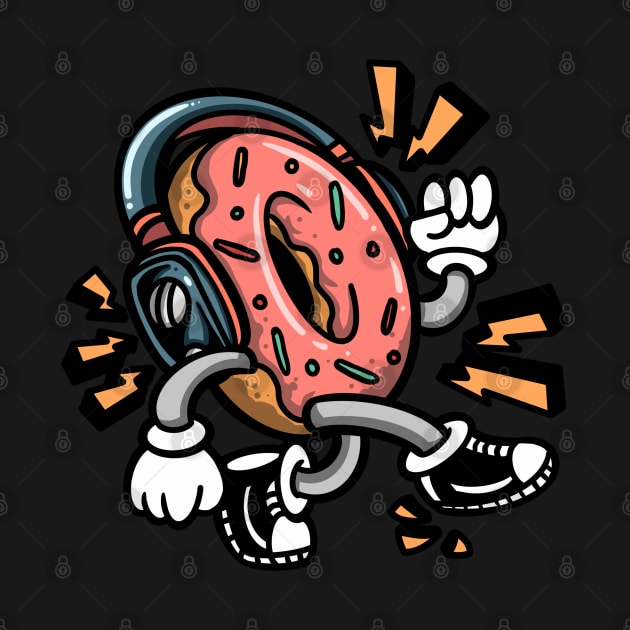 Donut With Headphones by Dojaja