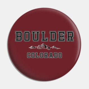 Boulder Colorado with a Simple Mountain Graphic Pin