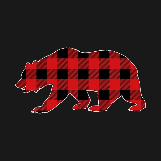 California Flag Grizzly Bear Buffalo Plaid Pattern by BlueTodyArt