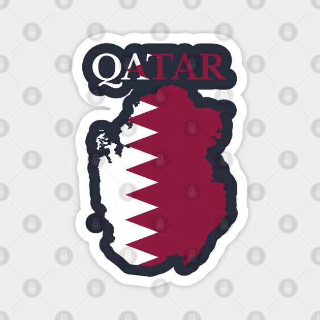 Qatar Map Shape and Flag Design Magnet