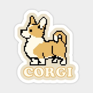 Perfectly Pixel Art Corgi Puppy Dog for Corgi Lovers Magnet