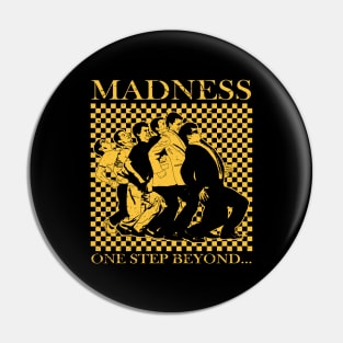 Madness - Retro Checkerboard Yellow Pin