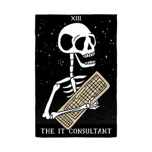 funny tarot card – The IT consultant (black on white) T-Shirt