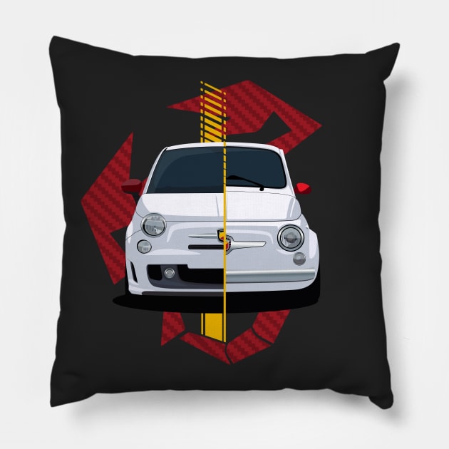 500 Abarth Pillow by AutomotiveArt