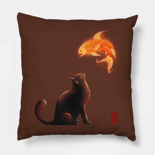 Cat and glow fish Pillow