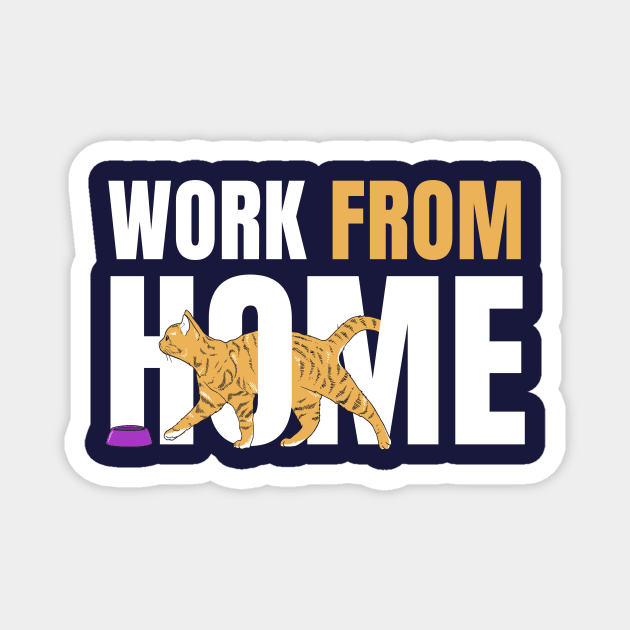 Work From Home Cat Magnet by Cat Lover Studio