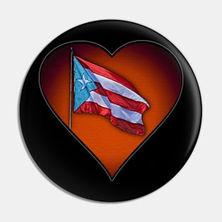 Puerto Rican Flag Heart Pin