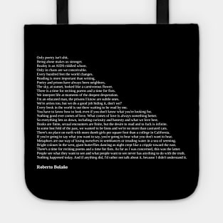 Roberto Bolaño Quotes Tote