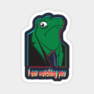 Cool, funny, cute frog with tuxedo, wstching you Magnet