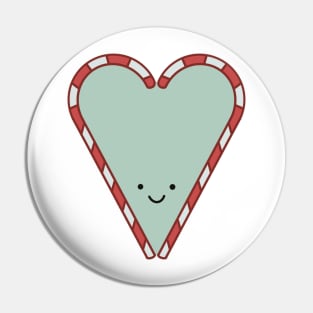 Candy Cane Heart Pin