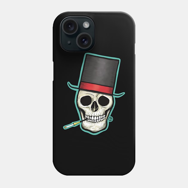 Mr. Top Hat Skull Phone Case by Art from the Blue Room