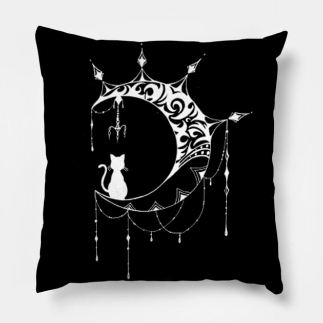 MOON  AND CAT Pillow by RENAN1989