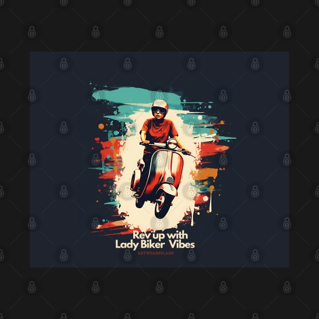 Scooter Ride Urban Racer Lady Biker by ArtWearSplash