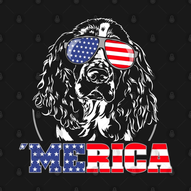 Proud Springer Spaniel American Flag Merica dog by wilsigns