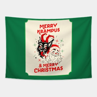 Merry Krampus & Merry Christmas Tapestry