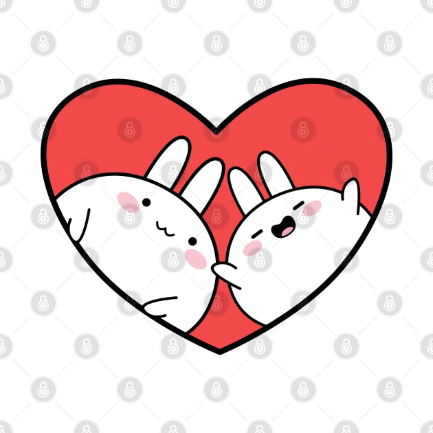 Cute rabbit couple, Cute white rabbit, Valentines day, Cute sticker, Kawaii rabbit, Sending love by KristinityArt