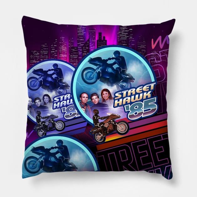 Street Hawk v2 Pillow by Trazzo