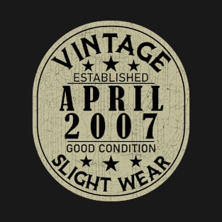 Vintage Established April 2007 - Good Condition Slight Wear T-Shirt