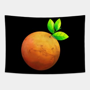 Orange Mars Funny Space Gift T shirt Tapestry