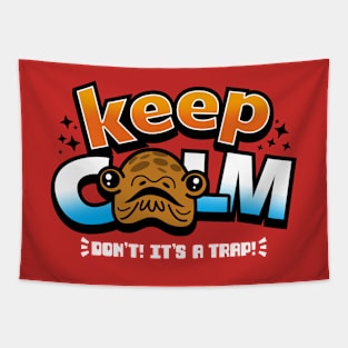 Kawaii Cute Alien Keep Calm Funny Quote Meme Tapestry