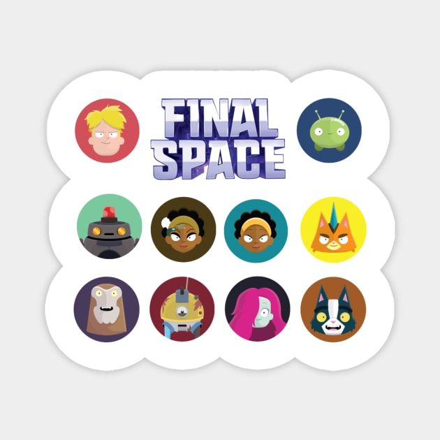 Final Space - All Characters! Magnet by humoursimpson