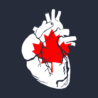 Anatomical heart design, Canadian flag T-Shirt