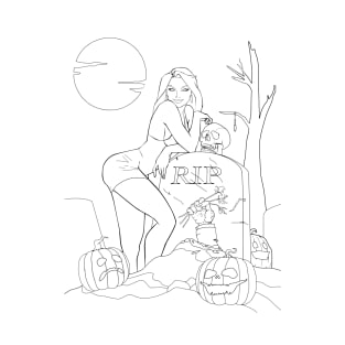 WWMMBB Coloring Page - A Date for Halloween T-Shirt