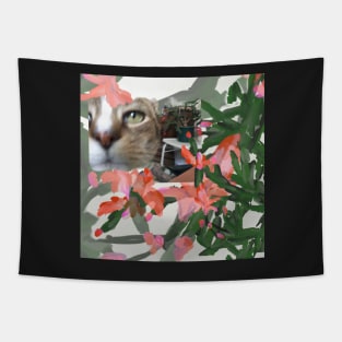 Happy Jack Cat and the Christmas Cactus Tapestry