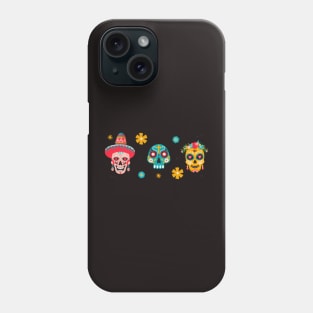 Dia de los muertes skull pattern. Mexican Day of the Dead. Phone Case