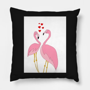 Flamingos in Love Pillow