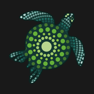 Green Turtle Aboriginal Art T-Shirt