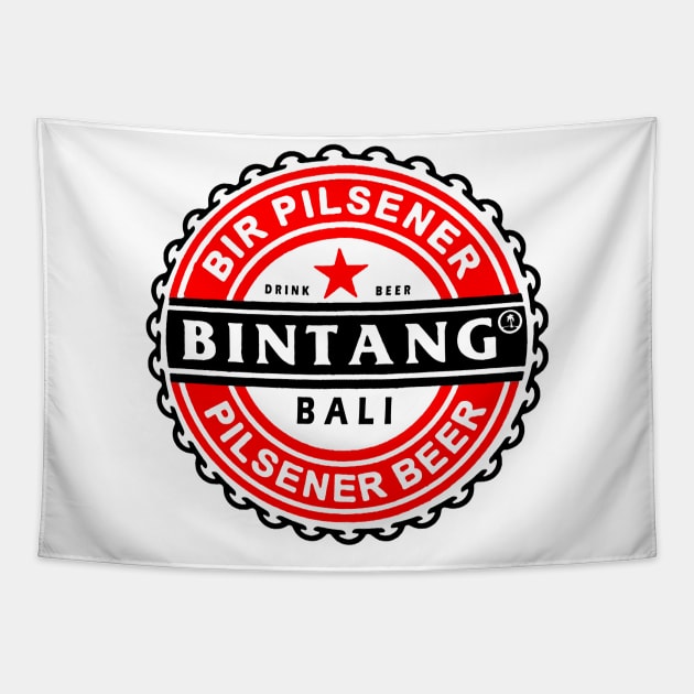 Bintang Bali Beer Balinese Souvenir Tapestry by Closeddoor