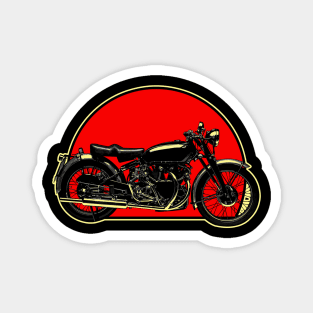 1950 Vincent Black Shadow Retro Red Circle Motorcycle Magnet
