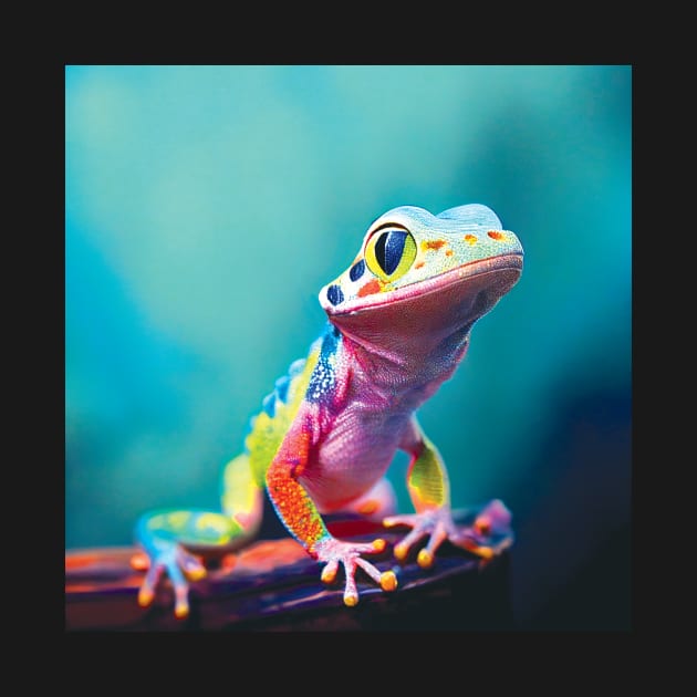 Colourful Gecko Art by Geminiartstudio