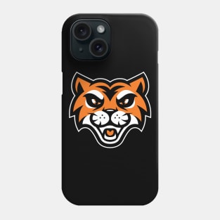 Retro Classic Orange Laughing Tiger Sports Mascot T-shirt: Sporty Fun for All Ages! Phone Case