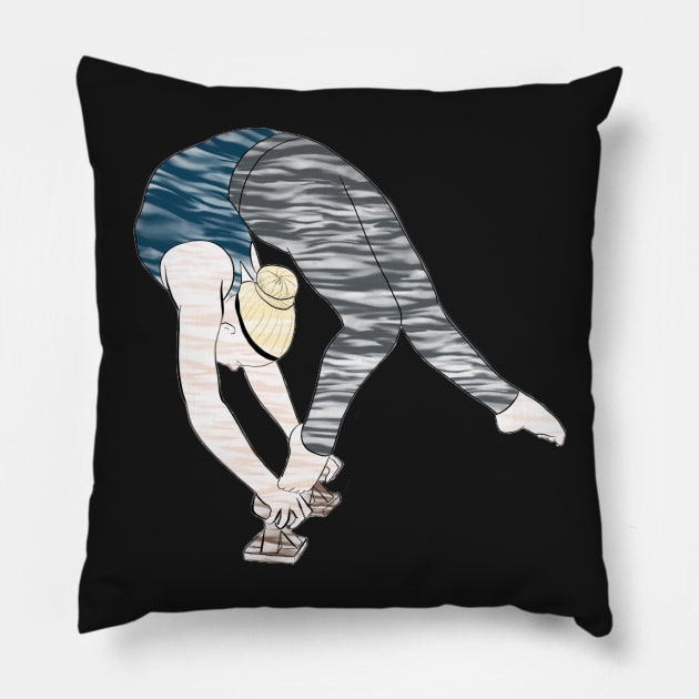 An Acrobat doing a one-leg ring Pillow by artsyreader