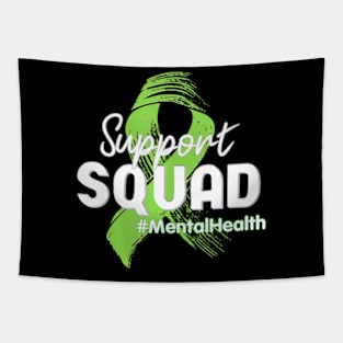 Support Squad Mental Health Awareness Lime Green Ribbon Tapestry