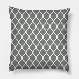 Grey Ogee Geometric Pattern Pillow