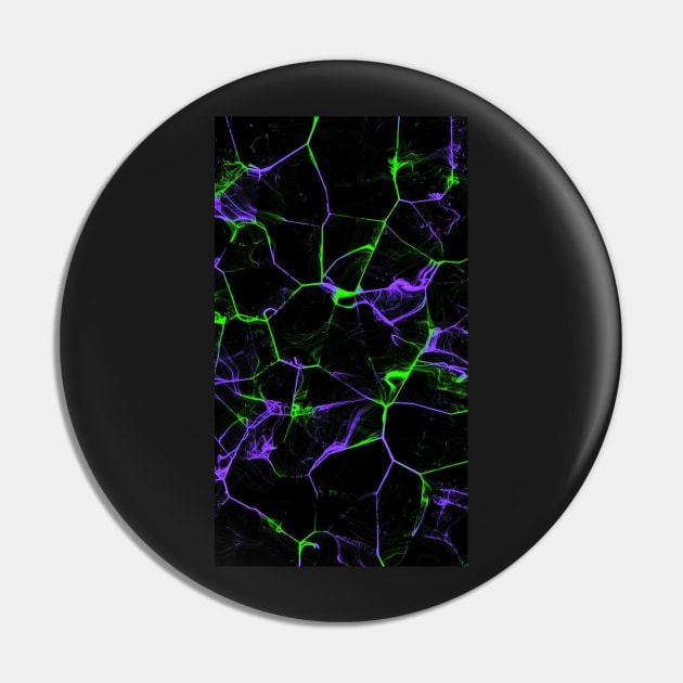 Neon Green & Purple Marble Pattern Pin by Alexander S.