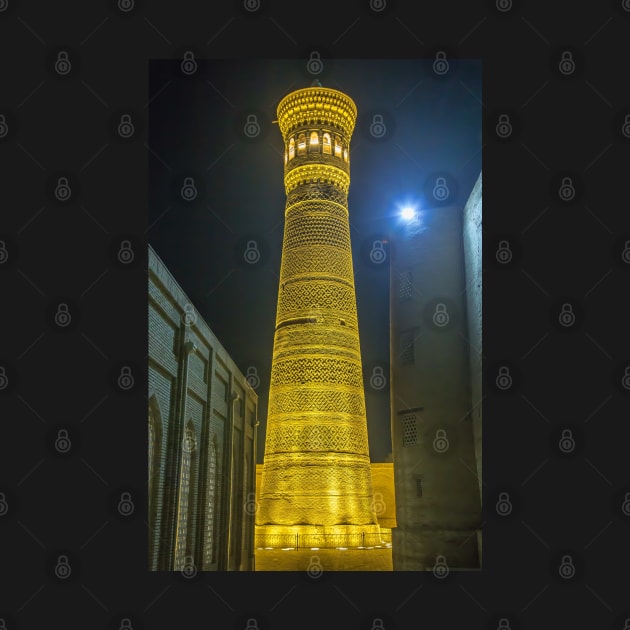 Uzbekistan. Bukhara. Kalyan Minaret. Night. by vadim19