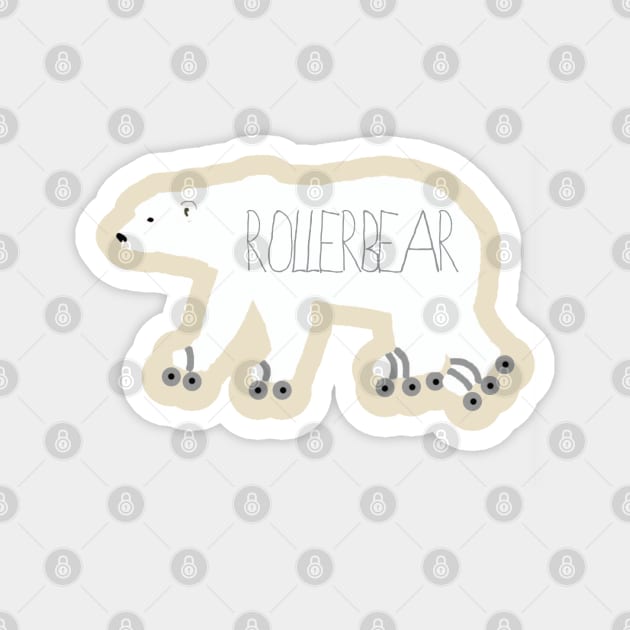 Roller Skating Polar Bear Magnet by ahadden